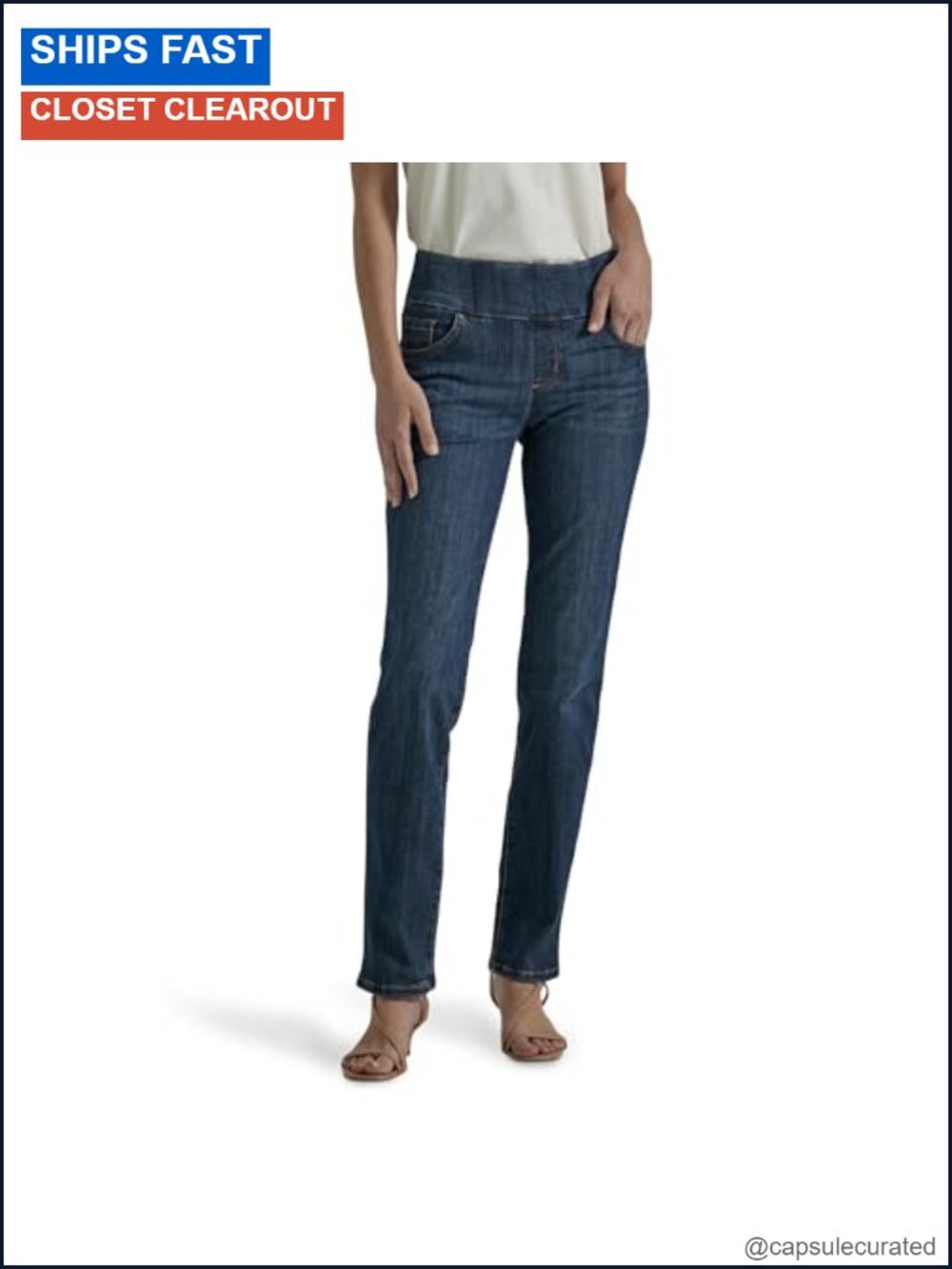 Sculpting Slim Fit Slim Leg Pull On Jean Mid Rise Stretch Denim